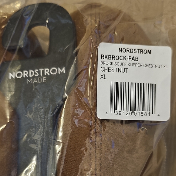 NWT Nordstrom Rack Mens Brock Faux Fur Lined Scuff Slipper Chestnut X-Large - Picture 6 of 12